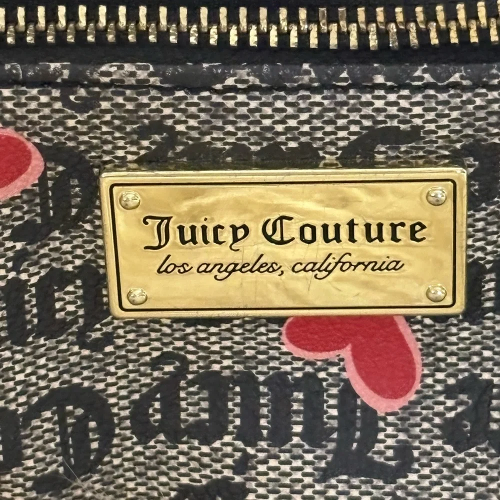 Juicy Couture Logo Black and Red Heart Mini Backpack